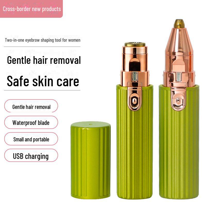 Çift Fonksiyonlu Elektrikli Kaş Düzeltici & Ruj Tıraş Makinesi - Hafif, Kompakt, USB Şarj Edilebilir.