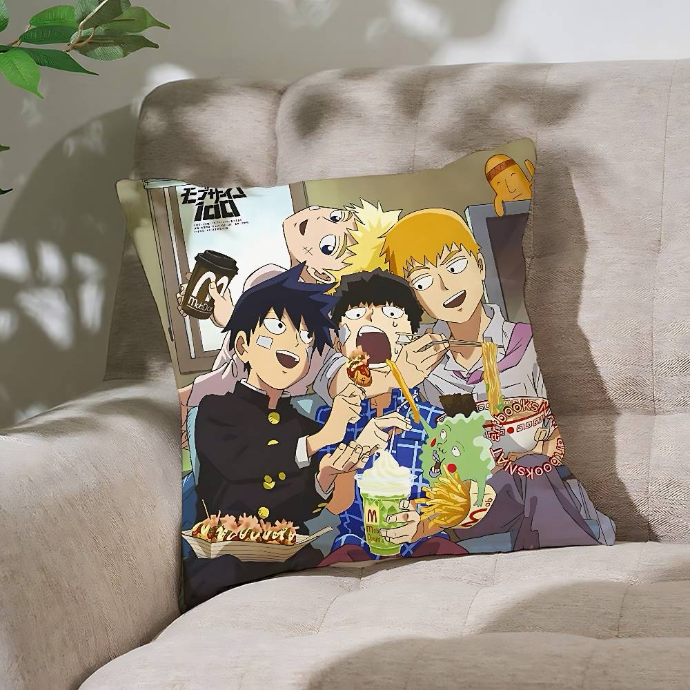 Funny A-Mob Psycho-S 100 Pillow Case Cushion Cover Soft Cute Throw Pillow Case For Car Sofa Pillowcase Polyester With Zipper