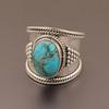 Bohemian Vintage Geometric Imitation Turquoise Ring for Women's Ethnic Jewelry, Daily and Party Clothing Accessories