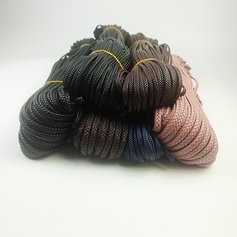 Pu Leather Five-Strand Woven Rope Diy Bracelet Shoe Material Luggage Clothing Accessories Belt Jewelry Accessories