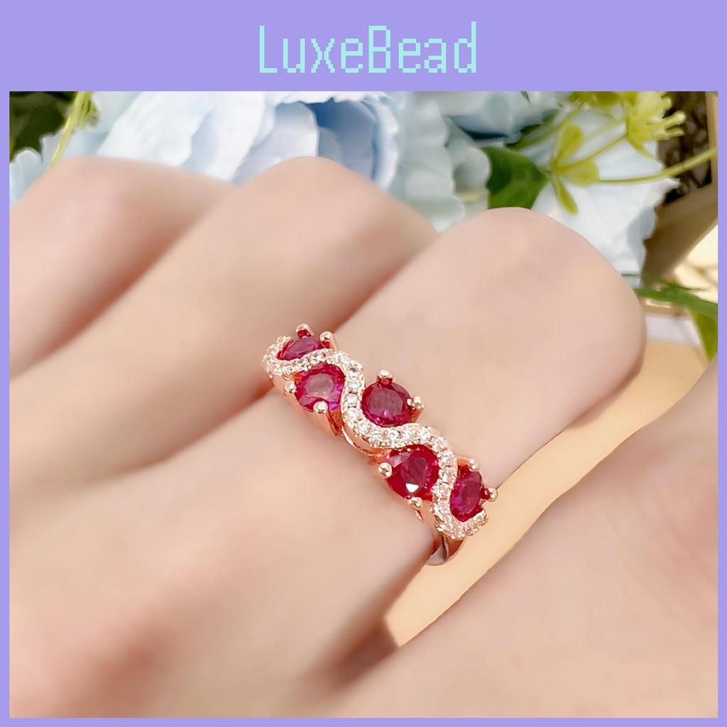 Fashionable Copper Geometric Ring With Twisted Interlocking Design And Zircon Gemstones Adjustable Open Size