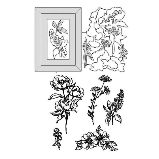 Stamps And Dies Set for Card Making Clear Silicone Stamps And Carbon Steel Cutting Dies Set for DIY Album Scrapbooking Greeting Card Making