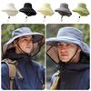 Wide Brim Sun Hat Anti-UV Bucket Hat New Safari Cap Hiking Fishing