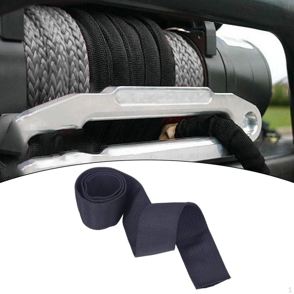 Black Winch Cable Sleeve, Multi-Purpose, Lightweight, for Pulling Applications, Universal