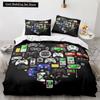 Game King Queen Duvet Cover 3D Black Game Handle Bedding Set for Kids Teens Boys Man Gamer Bedroom Decor Quilt Cover Pillowcase
