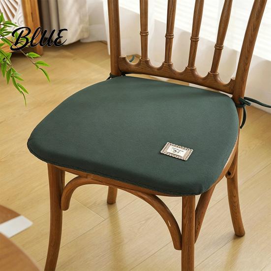 Removable Cover Seat Cushion Memory Foam Chair Cushion, Thickened Dining Pad with Straps, Easy Care Non-Slip Backing, Washable for Autumn Winter