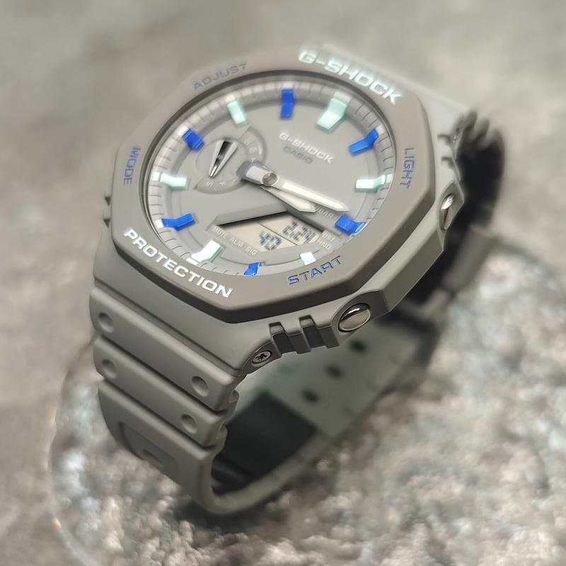 CASIO Men Liquid Crystal,Analog Dual Display Series Gray Watch GA-2100-1A1(Watch3--)
