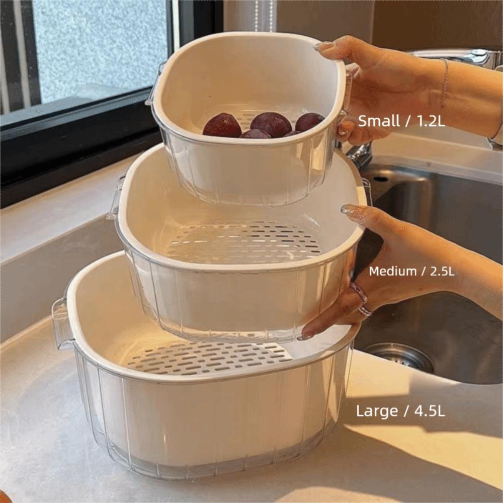 Plastic Draining Basket 3 Size Dishwasher Safe Basket Kitchen Dishwashing Basket Fruit Storage