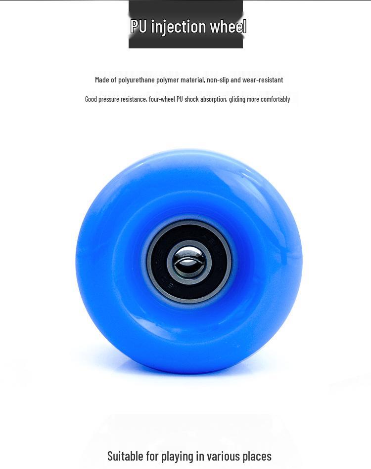 Double Row High-Elastic Shock Absorbing PU Four-Wheel Roller Skate Wheels - Non-Flashing, Universal Accessory