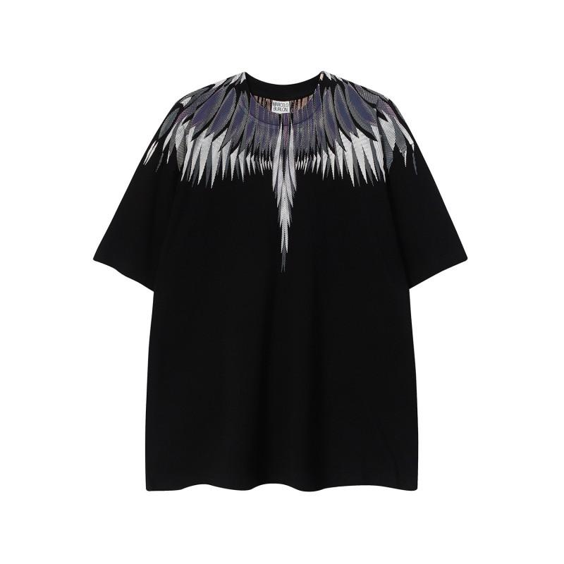 MB Gradient Wings T Shirt Men Women Loose Casual Short Sleeve Tee