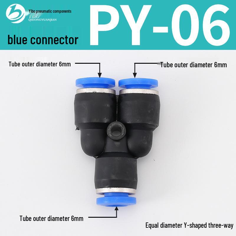 Wirtschaftlicher blauer pneumatischer Schnellkuppler: Gerade, T-Stück, Vierweg, Fünfweg, Reduzierstück für PU/PE/PY/PZA/PK/PV