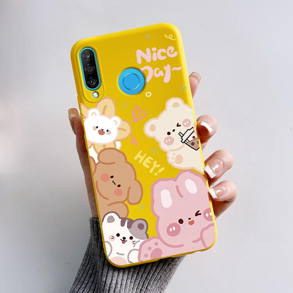 Für Huawei P30 Lite Hülle Niedlicher Bär Cartoon Frosch Weiche Matte Silikon Handyhüllen Für Huawei P30 P30Lite P30Pro P 30 Lite Pro Cover