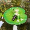 Cute Miniature Frogs Sculpture Creative Floating Frog Pond Ornament Fake Animal Decorations  Yard