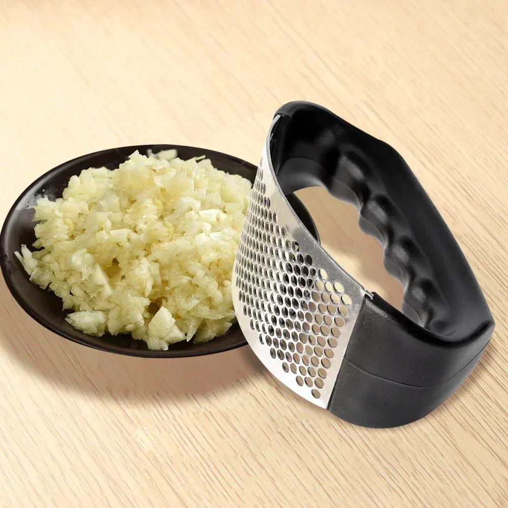 Nerezový lis na česnek Drtič Ruční mlýnek na česnek Nástroj na sekání česneku Ovoce Zelenina Nářadí Kuchyňské doplňky Gadget