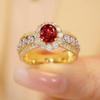 New Fashion Lab Ruby Full Zircon Ring For Women Upscale Eternity Ring Jewelry Wedding Engagement Party Anniversary Birthday Gift