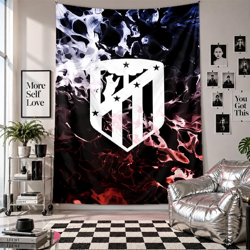 Wall TapestryAtletico Madrid Art Hanging Cloth Decorative Background Cover for Room Decoration
