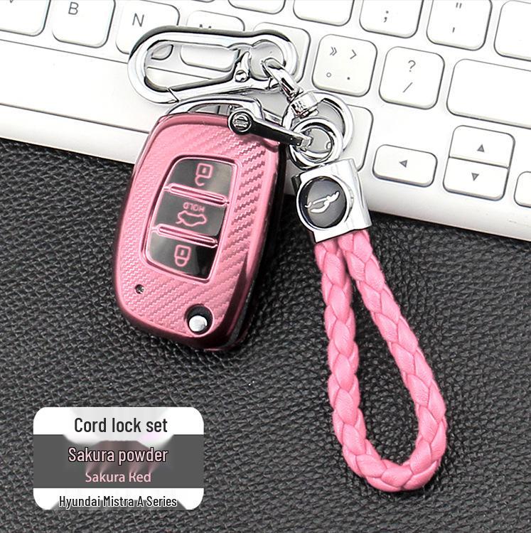 Hyundai Mistra Carbon Fiber Pattern TPU Car Key Cover