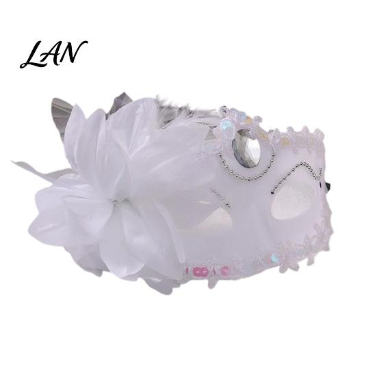 Mesh Flower Mask Half Face Masquerade for Women, Rhinestone Venetian Evening Party Mask, Costumes Accessory Halloween Carnival Prom Ball