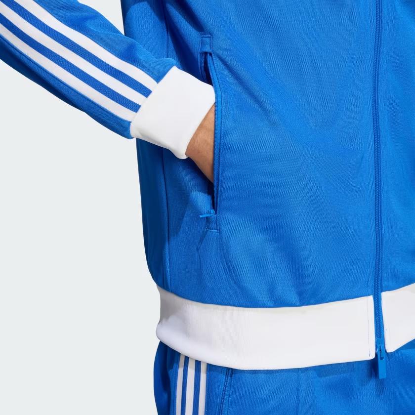 Adidas Originals Zip Collar Slim Fit Long Sleeve Jacket Men Jacket Blue KA0840