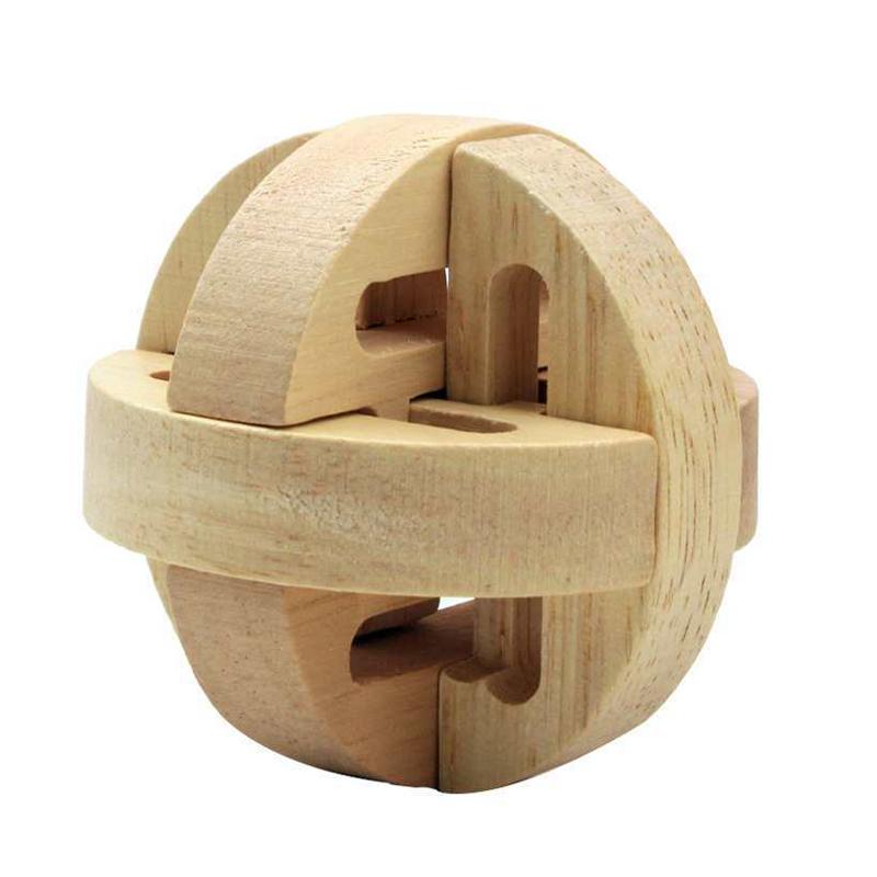 Magic Ball Wooden Brain Teasers Puzzle Unlocking Toys Assembly & Disentanglement Mind Games For Kids Adults IQ Test Challenge