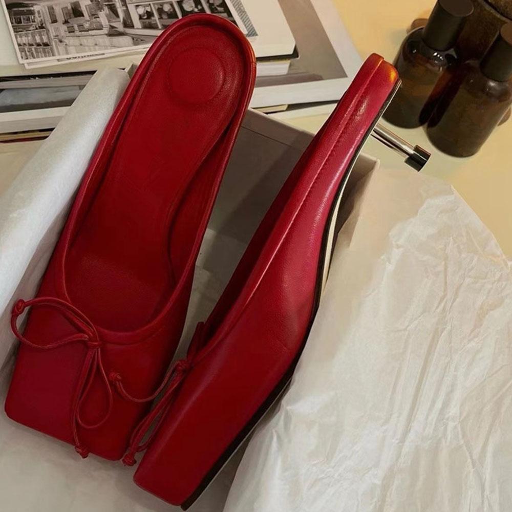 

Туфли-мюли на платформе с квадратным носком и высоким каблуком, женские, новинка, весна-лето, слипоны, бабочка, бант, тонкие каблуки, босоножки, туфли-лодочки 40