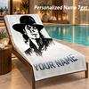 Custom Text Michael Jackson Print Beach Towel Large Towel For Home Bathroom Beach