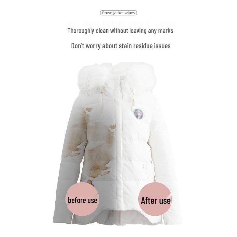 Powerful Oil & Stain Remover Wipes for Jackets - No-Wash, Portable, Dry Cleaning Solution