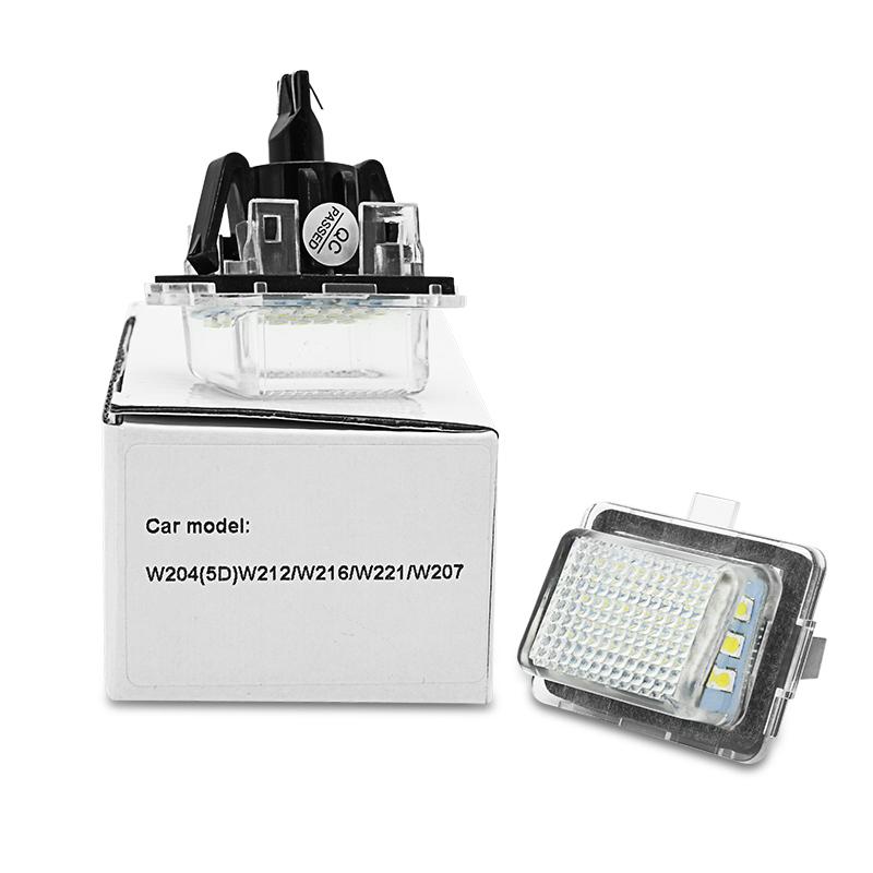 

2 шт. автомобильные светодиодные лампочки для номерного знака, лампы, автомобильные аксессуары 12 В для Mercedes Benz W204 W213 W205 W211 W212 W176 белый