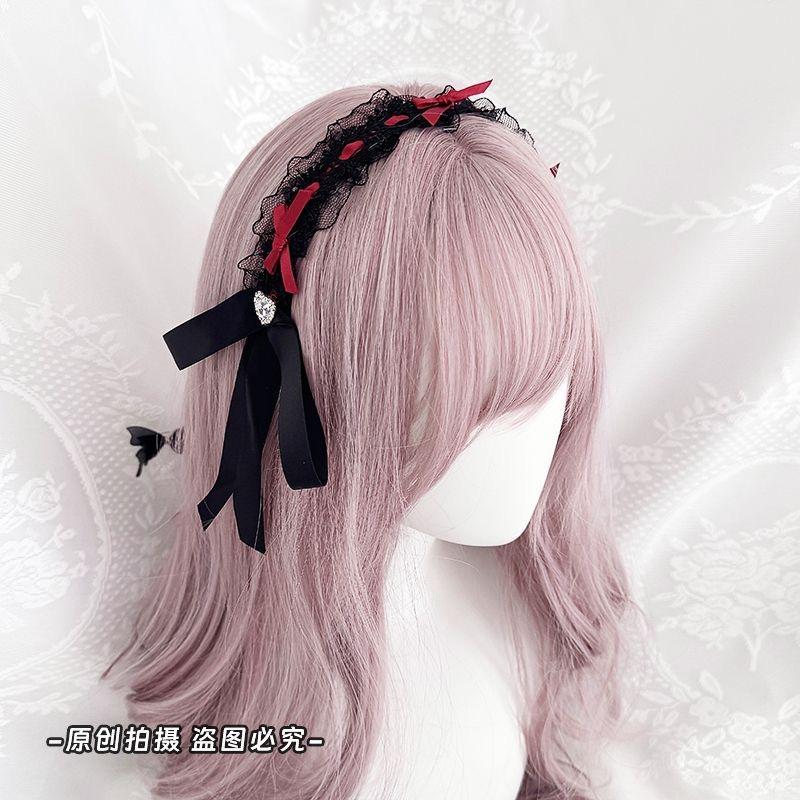Lolita cosplay y2k accessories headband lace bow hair accessories and headwear Headband hair bands kawaii for hair