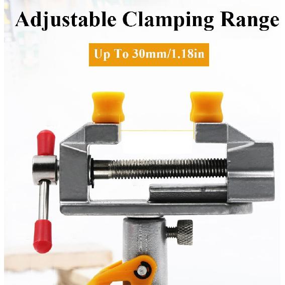 TopHomer Silver Nailed Vise Mini Bench Vise 360 Degree Suction Vise Small Table Vice Clamp Workbench Vise for Jewelry Making DIY Wood Craft Carving