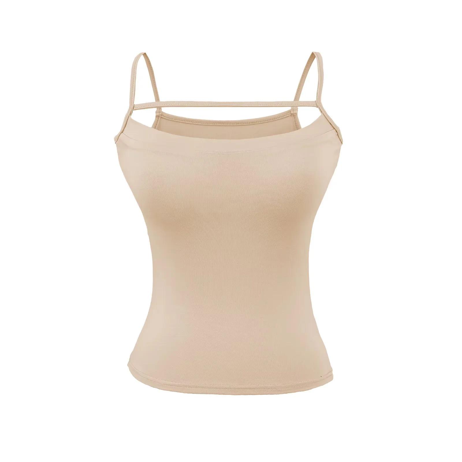 

European & American Sexy Spaghetti Strap Stretchy Tank Top for Women - Summer Style M абрикосовый