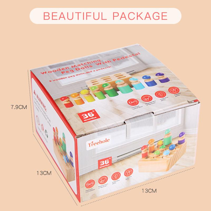 Matching Peg Doll with Pedestal Montessori Todler 2 To 3 Yrs Color Puzzle Sorter Sorting Colors Puzle Game