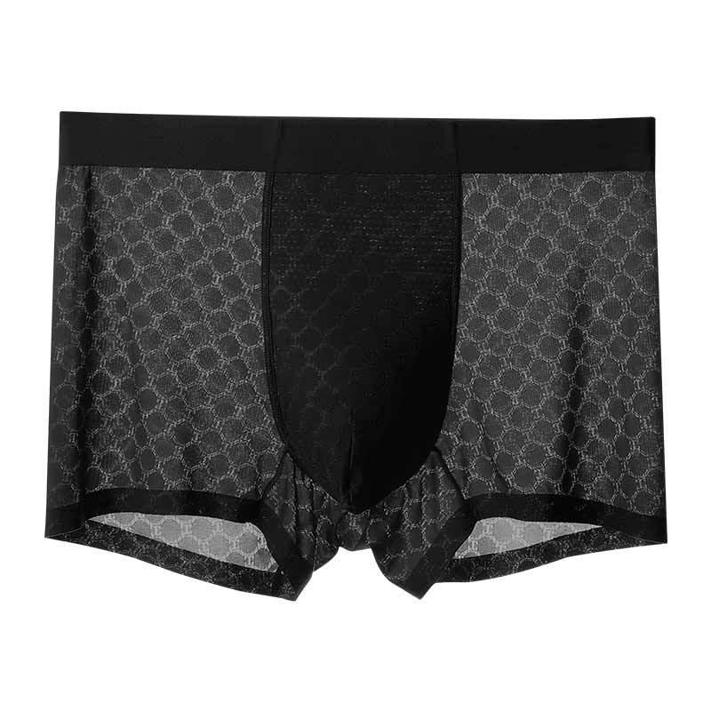 Men's Ice Silk Seamless Breathable Boxer Briefs - Summer Thin Crotch Shorts