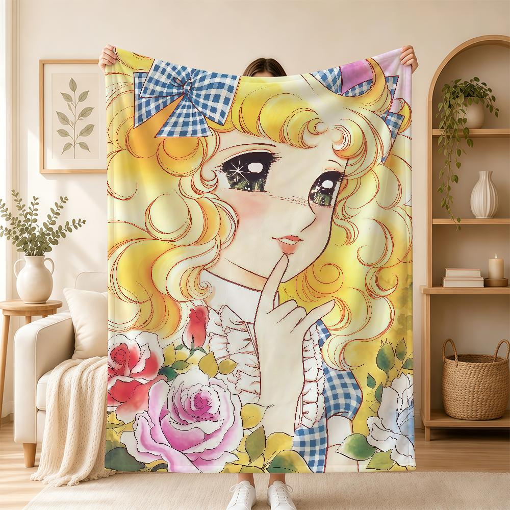 Cartoon Candy Candy Cute Blanket For Soft Warm Knee For Bedroom Living Room Bed Sofa Camping Picnic Office Gift