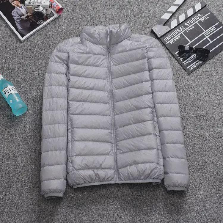 Men's Extra Large Lightweight Feather Jacket - Short Style for Middle-Aged & Elderly