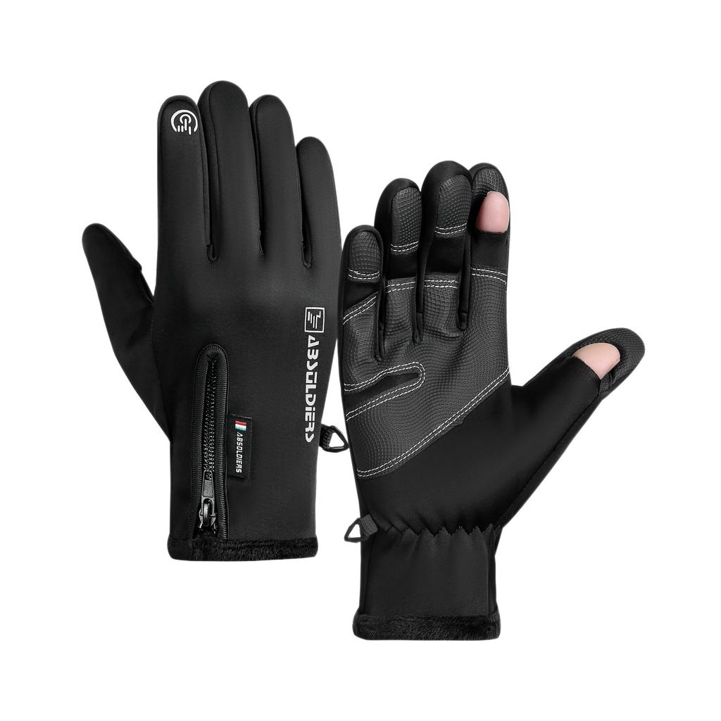 Winter Waterproof Touchscreen Gloves, 3-Finger Exposed Thermal Gloves for Fishing & Cycling