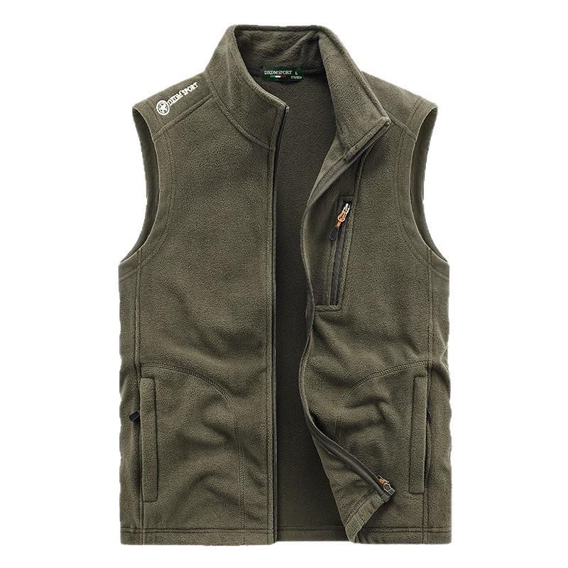 2024 Men's Autumn Fleece Vest Outdoor Sports Hoodie Jacket