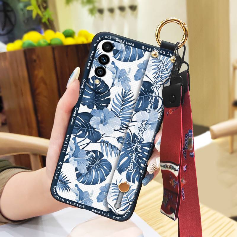 Lanyard For Mom Phone Case For Wiko T50 Shockproof Waterproof Dirt-resistant Phone Holder Silicone Back Cover Kickstand