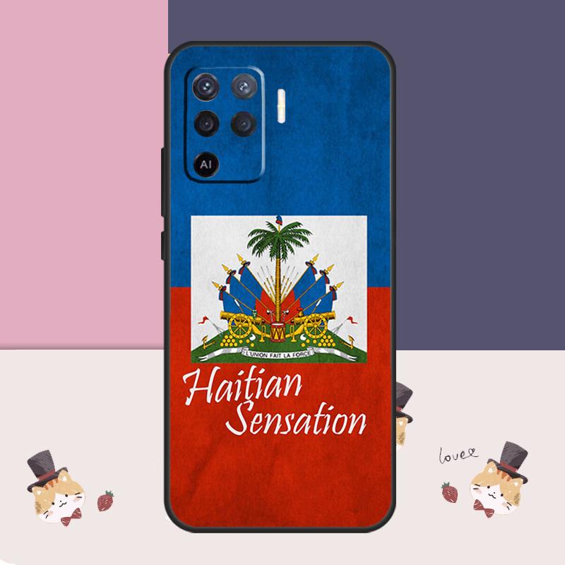 Vintage Haiti Haitian Flag Case For Oppo A38 A58 A78 A98 A54 A74 A94 A18 A57 A17 A77 A80 A60 A40 A96 A76 A16 A15 A5 Pro