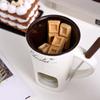 Elegant Fondue Mug Chocolate Melting Cup Multi Purpose Fondue Mug For Chocolate Caramel And Tapas With Tealight Holder