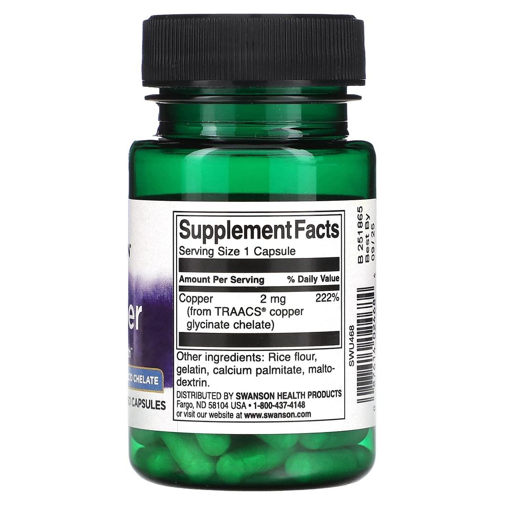 Albion Copper, 2Mg, 60 Capsules