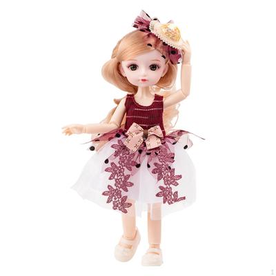 10'' Puppe mit Kleiderset, 26cm Kugelgelenkpuppen, Mode-Prinzessin Make-up Puppe, 13