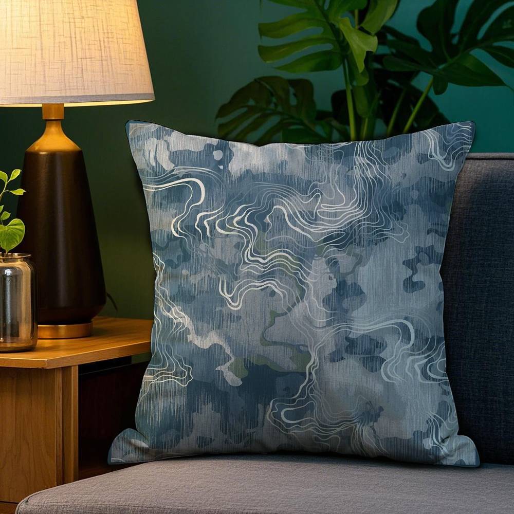 Printing Style Pillow Case Anti-dustmite Pillowcase Invisible Zipper Silky Short Plush Sofa Cushion Cover