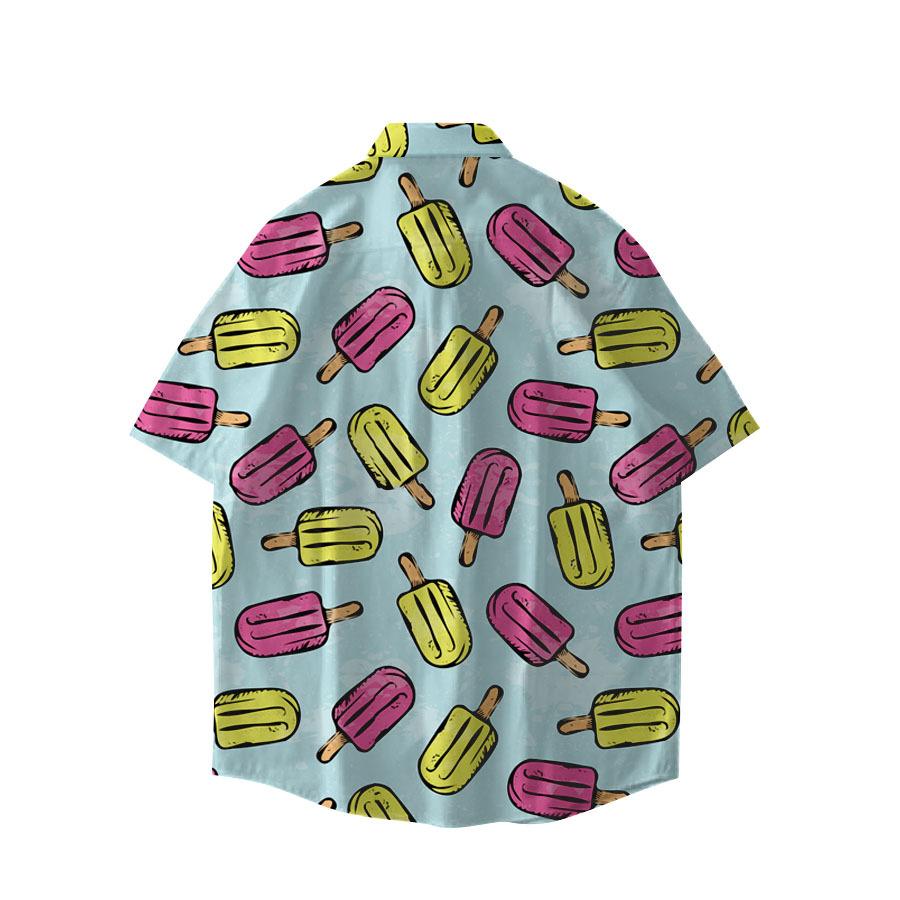 Beach Flower Short Sleeve Flower Shirt Men'S Summer Thin Loose Trend Vintage Hawaiian Lazy Jacket Men'S