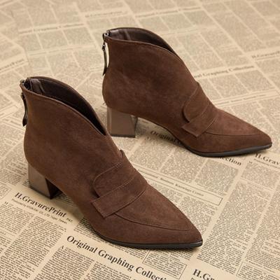 2025 Damen Echtleder Patchwork Dünner Hoher Absatz Spitzzehe Reißverschluss hinten Herbst Stiefeletten Elegant Damen Alltagskleidung Schuhe