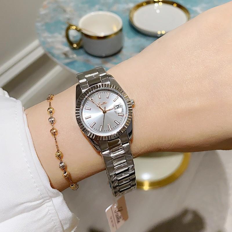 Fashion Ladies Watch Steel Belt Calendar Simple Wind Watch Femininity Personality Quartz Watch