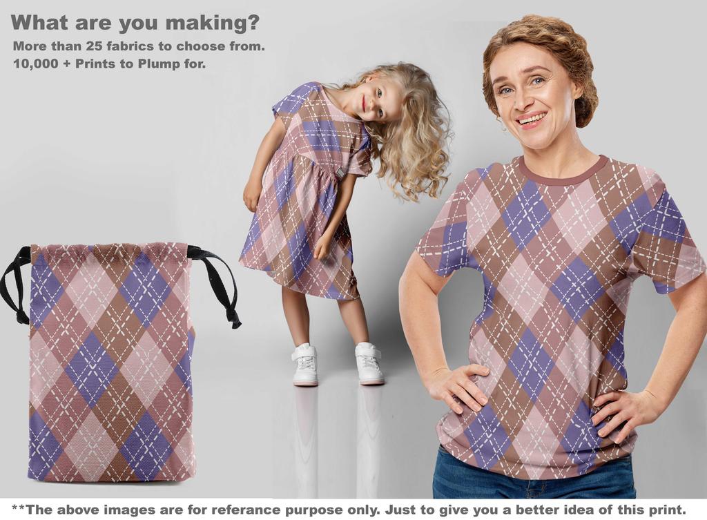 oneOone Cotton Flex Light Green Fabric Check Argyle Dress Material Fabric Print Fabric By The Yard 40 Inch