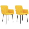 VidaXL Chaises de salle à manger 2 pcs Jaune Velours 344786