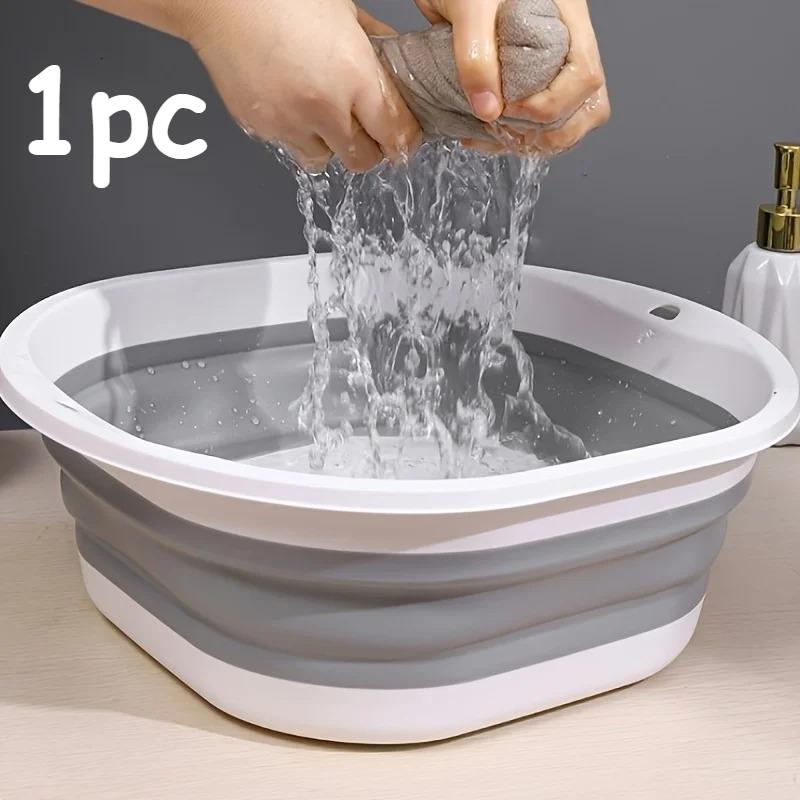 

2 шт./1 шт. Большой складной таз - Портативный, для домашнего использования - Идеально подходит для мытья лица, овощей и стирки, ванночка для замачивания ног