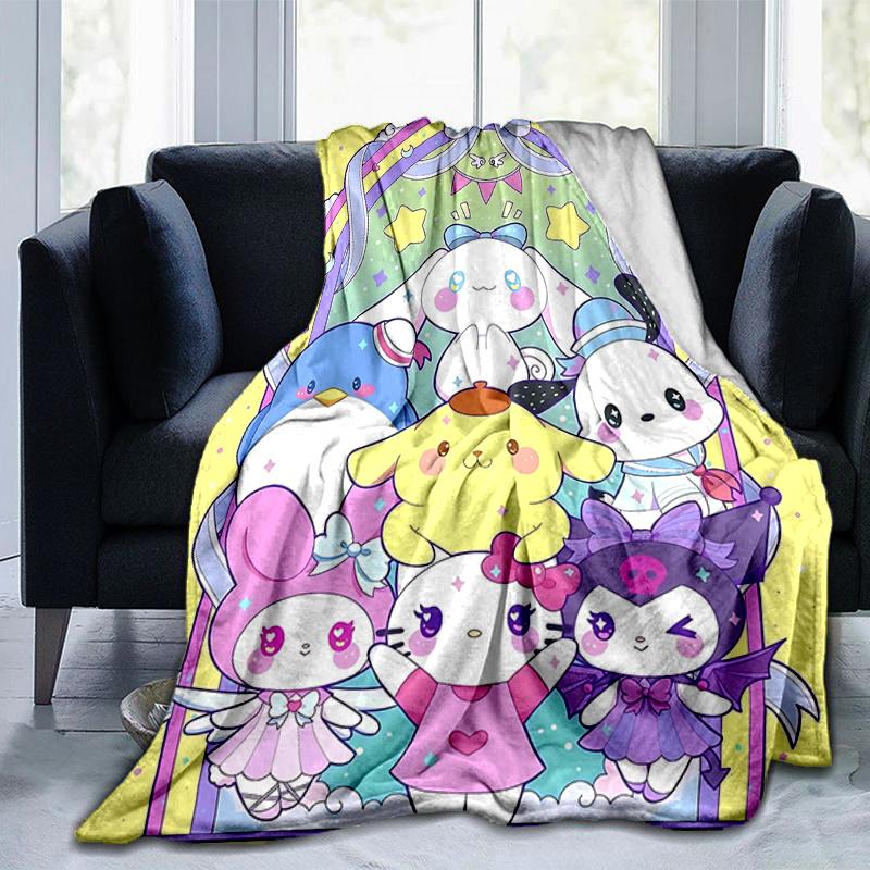 1pc Pastel Rainbow Friends Blanket, Home Decorative Throw Blanket for Family and Friend, Soft Warm Bedding Coverlet, All Seasons Use, Unique Gift Idea